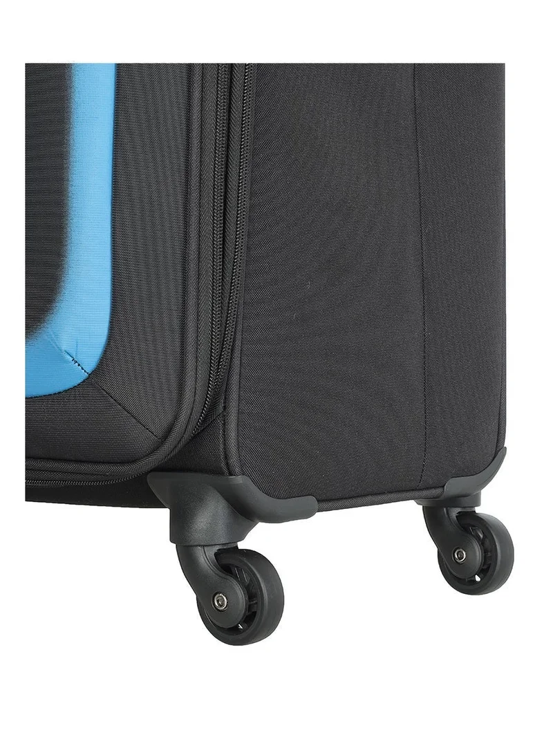 AMERICAN TOURISTER black Seville Suitcase, Check-in Size 81 cm / 30 inch, 4 Wheels, Soft Top, Polyester, Black|TSA Lock|Front Storage Compartment|Inner Mesh Zippered Pocket - 3 Years International Warranty  | Best Price UAE